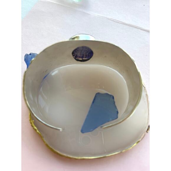 925 Sterling Solar Agate Bangle Cuff Bracelet - Picture 6 of 7